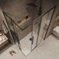 Душевое ограждение Grossman Galaxy (90х70х195) прямоугольник,раздвижная,черный матовый,стекло прозрачное, 1 место арт-300.K33.01.9070.21.00 — фото 5, Прямоугольные душевые уголки