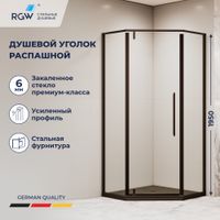 Душевой уголок RGW SV-81B 100x100, трапеция, профиль черный, стекло прозрачное/6 мм, арт-32328100-14 — фото 1, Душевые уголки трапеция