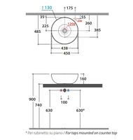 Раковина GLOBO T-EDGE накладная цвет agata арт-B6T45AT — фото 2, Раковины накладные