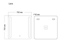 Товар: Зеркало LARA (700*700*45) LED с сенсорным выключателем и гравировкой арт-137070 - фото 3 Зеркало LARA (700*700*45) LED с сенсорным выключателем и гравировкой арт-137070 — фото 3, Зеркала в ванную комнату