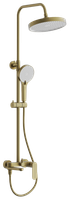 Душевая система с тропическим душем и смесителем BELZ, брашированное золото, арт-B24713-5 — фото 1, Душевые стойки