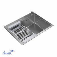 Мойка GLORIA60 nano embos (матовый хром) кухонная из нержавеющей стали (600х500х220) Ceruttispa арт-CT11257 — фото 5, Кухонные мойки