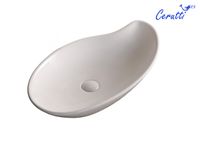 Раковина накладная, белая, асимметричная 660х380х145 Ceruttispa арт-CR7265B — фото 2, Раковины накладные