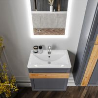 Комплект мебели для ванной Бриклаер БЕРЛИН 60SD, оникс серый — фото 6, Комплекты мебели для ванной