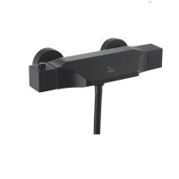 Смеситель для ванны с термостатом Rose R3702H, черный — фото 1, Смеситель для ванны