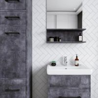 Тумба под раковину напольная Бриклаер ЧИЛИ цемент, 55 см арт-4627125415203 — фото 5, Тумбы с раковиной