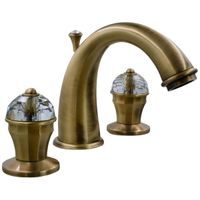 PRESTIGE CRYSTAL См-ль д/раковины, на 3 отв.с донным клапаном, бронза арт-32765 — фото 1, Смесители для раковины