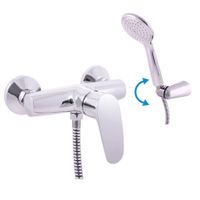 Смеситель Amur для душа с душ.головкой, подвижный держатель, AM781.5/2 — фото 1, Смеситель для душа