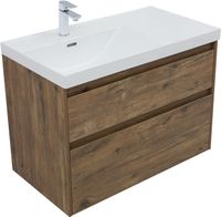 Тумба под раковину Aquanet Nova Lite 2.0 90 дуб рустикальный, левая арт-00346318 — фото 3, Тумбы под раковину