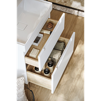 Напольная тумба с двумя ящиками 70 см, цвет белый с умывальником арт-VAN01072N — фото 4, Тумбы с раковиной