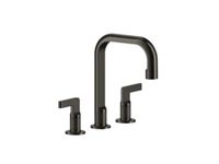 Смеситель для раковины, Gessi, Inciso, тип открывания воды-двухрычажный, отверстия для монтажа-3, высота, мм-240, вынос излива, мм-160, донный клапан-есть, тип подводки-гибкая, стандарт подвода воды-3/8", цвет-Aged Bronze арт-58013.187 — фото 2, Смесители для раковины