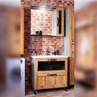 Комплект мебели для ванной Бриклаер ЛОФТ 80, метрополитен грей — фото 1, Комплекты мебели для ванной