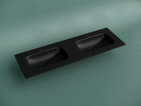 Раковина накладная мебельная CERAMICANOVA Grace прямоугольная 1410x457x137 с двумя чашами и отверстиями под смеситель цвет черный матовый арт-CN7022MB — фото 2, Раковины накладные