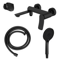 Смеситель для ванны Azario Escaro с ручным душем, керамический картридж, шланг 150 см, черный матовый арт-AZ-K3074B — фото 8, Смеситель для ванны