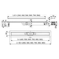 Душевой лоток AZARIO CUBE 600 мм, боковой слив D40, пластиковый, решетка из нержавеющей стали арт-AZCP11-60 Cube — фото 5, Трапы для душа