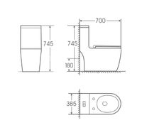 Унитаз напольный Grossman Classic (700х385х745) безободковый,белый,моноблок с тонкой крышкой,микролифт,смыв торнадо,1 место арт-GR-4484SQ — фото 8, Напольные унитазы