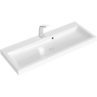 Подвесная тумба с одним ящиком в белом глянцевом цвете с умывальником из литьевого мрамора. арт-Emp.01.10/W — фото 1, Тумбы с раковиной