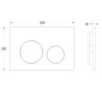 Кнопка смыва Veconi FLUSH V2, FLV2-GM, 240х162х10, пластик, оружейная сталь — фото 2, Кнопки смыва
