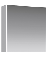 Зеркальный шкаф 60 см с одной дверью на петлях с доводчиком. Цвет белый арт-MOB0406+MOB0717W — фото 1, Зеркальные шкафы в ванную