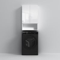 X-Joy, Шкаф навесной с дверками и открытой полкой, 60 см, белый глянец арт-M85CHX06021WG — фото 3, Шкафы для ванной