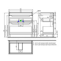 Тумба с умывальником, напольная, 80 см, белый, Ray, IDDIS, RAY80WFi95K — фото 1, Тумбы с раковиной