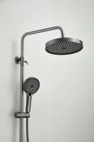 Душевая система с тропическим душем и смесителем BELZ, оружейная сталь, арт-B24713-3 — фото 5, Душевые стойки