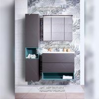 Комплект мебели для ванной Бриклаер КРИСТАЛЛ 80Z, графит/муссон — фото 5, Комплекты мебели для ванной