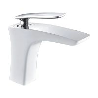 Смеситель для раковины Rose R27F , белый/хром арт-R2701F — фото 1, Смесители для раковины