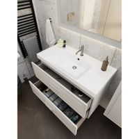 Тумба под раковину подвесная La Fenice Cubo TWIN FNC-01-CUB-C-100-2, бежевая — фото 8, Тумбы под раковину