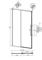 Дверь в нишу Grossman Galaxy 100.K33.01.130.21.02 (130х195) черный матовый,стекло шиншилла,раздвижная, 1 место — фото 10, Раздвижные душевые двери