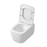 Унитаз подвесной Grossman (530х365х373) безободковый,белый с тонкой крышкой,микролифт,смыв торнадо,1 место арт-GR-4409SQ — фото 2, Подвесные унитазы