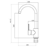 OneLife смеситель для кухни однорычажный полимерный, черный арт-P04-001b — фото 1, Смесители для кухни