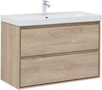 Тумба под раковину Aquanet Милан 100 дуб светлый 00336385 — фото 5, Тумбы под раковину