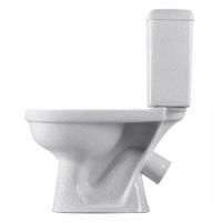 Унитаз-компакт "Визит" косой выпуск, с 1-реж. кнопочной арм. и сид. п/п "Уклад,крап на белом. SANTE 1P4053S0100BF — фото 4, Напольные унитазы