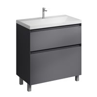 Тумба напольная "МЕРКАДО-80 см" с 2-я ящ. графит матовая (ум. Classica-80) 108075 — фото 1, Комоды и тумбы для ванной комнаты