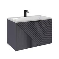 Тумба подвесная "БЛИСС-80 см" с 1 ящ. графит матовая (ум. Блисс-80 см.) 108048 — фото 1, Комоды и тумбы для ванной комнаты