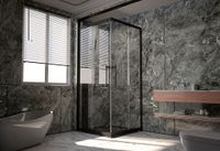 Душевой угол Veconi Premium Trento PTC-20B, 1000Х900x2000, черный матовый, стекло прозрачное PTC20-B-10090-01-C4 — фото 1, Душевые уголки