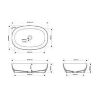 Раковина накладная ABBER Stein AS2633 белая матовая — фото 4, Раковины накладные