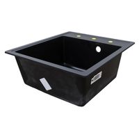 Кухонная мойка AZARIO Milas 480х420х197 кварцевая, прямоугольная, сифон в комплекте, цвет Черный арт-CS00097668 — фото 1, Кухонные мойки