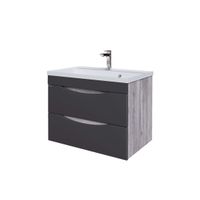 Тумба подвесная "ТАЛИС-80 см" с 2-я ящ.(ум.Classika-80) бетон пайн/серая арт-108013 — фото 1, Тумбы под раковину