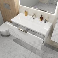 Тумба подвесная "БЛИСС-100 см" с 1 ящ. белая матовая (ум. Блисс-100 см.) арт-1010050 — фото 5, Тумбы под раковину