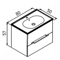 Тумба с раковиной ORKA Lodi 80 подвесная, белый, черный арт-5005885 — фото 1, Тумбы с раковиной
