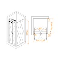 Душевой уголок RGW PA-144B (PA-104B+Z-050-2B+O-104B) 700x800 060814478-014 — фото 1, Душевые уголки