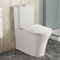 Унитаз-компакт Azario ANTEO ROUND 385х630х820 напольный, безободковый, быстросъемное сиденье микролифт арт-AZ-1219A — фото 14, Напольные унитазы