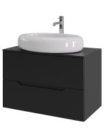 Orange Line Li-80TubMDF+B08-640W тумба с раковиной подвесная 80 см, черный/белый Li-80TubMDF+B08-640W — фото 6, Тумбы с раковиной