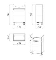 Тумба напольная "ПОЛО-50 см" (разобранный вид) дуб сонома/белая (ум.Уют-50/Рива-50) арт-105004-1 — фото 2, Тумбы под раковину