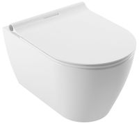 SAPPHIRE Унитаз подвесной безободковый со скрытым креплением с гигиеническим покрытием в комплекте с тонким сиденьем микролифт SP26 + BetaSlim 223BS SP26SL — фото 1, Подвесные унитазы