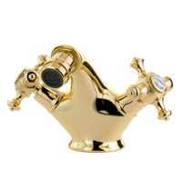 PRESTIGE См-ль д/биде, донный клапан "click-clack", золото 31604 — фото 2, Смесители для биде