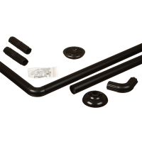 карниз для ванной комнаты 90х90х90см AL чёрный д.25мм UNIVERSAL MELODIA Mcr-00017BL — фото 1, Карнизы для ванной