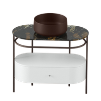 Товар: Столешница Artceram Flair 4.0 мраморная цвет black & gold TFA010 91 - фото 1 Столешница Artceram Flair 4.0 мраморная цвет black & gold TFA010 91 — фото 1, Столешницы под раковину